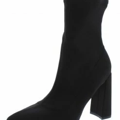 JP What's New Harper09 Black Pointed Toe Fitted Block Heel Boot