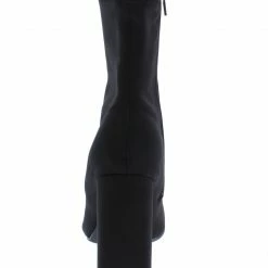 JP What's New Harper09 Black Pointed Toe Fitted Block Heel Boot