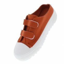 Weeboo Shoes Heys4 Red Dual Velcro Strap Slide On Sneaker Flat