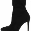 JP Hibiscus75 Black Pointed Toe Extended Ankle Boot Boots