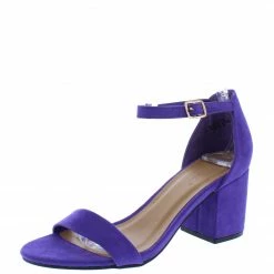 JP What's New Highlight06s Ultra Violet Open Toe Ankle Strap Short Block Heel