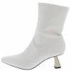 Shoe Republica Holux Beige Pointed Toe Angled Square Heel Ankle Boot