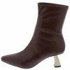 Shoe Republica What's New Holux Coffee Pointed Toe Angled Square Heel Ankle Boot