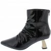 Shoe Republica Homerun Black Pointed Toe Ruched Ankle Boot