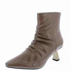 Shoe Republica What's New Homerun Taupe Pointed Toe Ruched Ankle Boot