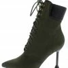 Shoe Republica Hoody Olive Pointed Toe Lace Up Ankle Boot Boots