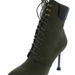 Shoe Republica Hoody Olive Pointed Toe Lace Up Ankle Boot Boots