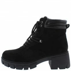 Shoe Republica Hoven Black Lace Up Lug Sole Hiking Boot