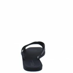 OIL J Ines Black Pvc Cross Strap Open Toe Flat Slide Sandal