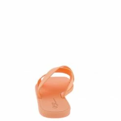 OIL J What's New Ines Orange Pvc Cross Strap Open Toe Flat Slide Sandal