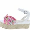 JP What's New Infinity64 Pink Tie Dye Pleat Knotted Bow Platform Espadrille Wedge