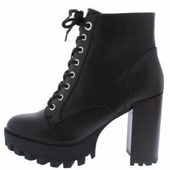 JP Intense11 Brown Pu Lace Up Lug Sole Ankle Boot What's New