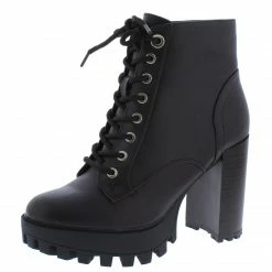 JP Intense11 Brown Pu Lace Up Lug Sole Ankle Boot What's New