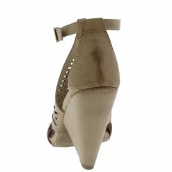 JP Involve06m Light Taupe Distressed Peep Toe Laser Cut Ankle Strap Angled Heel What's New