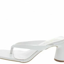 Elegant What's New Isolde Beige Square Open Toe Thong Block Heel