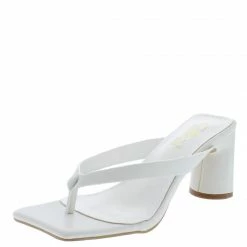 Elegant What's New Isolde Beige Square Open Toe Thong Block Heel