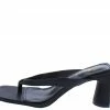 Elegant What's New Isolde Black Square Open Toe Thong Block Heel