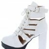 In Touch Lillian031 White Cut Out Lace Block Heel Boot 2 In Touch Lillian031 White Cut Out Lace Block Heel Boot