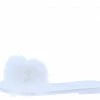 Legend Jackie03 White Furry Open Toe Flat Slide Sandal