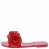 Legend What's New Jackie06a Red Flower Open Toe Flat Slide Sandal