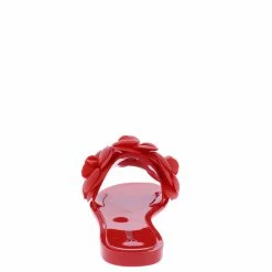 Legend What's New Jackie06a Red Flower Open Toe Flat Slide Sandal