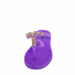 Forever Jelly67 Purple Rhinestone Chain Jelly Sandal