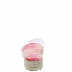 In Touch Angela051 Clear Pink Tie Dye Lucite Open Toe Espadrille Sandal