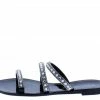 Legend Joanie235 Black Sparkle Multi Strap Open Toe Slide On Flat What's New