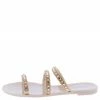Legend Joanie235 Nude Sparkle Multi Strap Open Toe Slide On Flat
