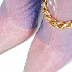 CAPE ROBBIN Joelle Multi Pointed Toe Ankle Chain Metal Heel Boot Boots