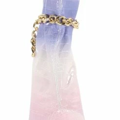 CAPE ROBBIN Joelle Multi Pointed Toe Ankle Chain Metal Heel Boot Boots