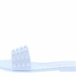 Legend Jono01 White Studded Open Toe Flat Slide Sandal What's New