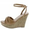 Shoe Republica Shoes Juniors Camel Twist Open Toe Cross Back Ankle Strap Wedge