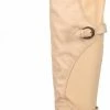 Liliana Cristy Beige High-low Slight Stretch Dual Strap Knee High Boot Boots