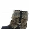 In Touch Sarah053 Black Faux Fur Side Buckle Kids Boot