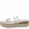 Legend What's New Klara53a Clear Pu Clear Studded Dual Strap Espadrille Sandal