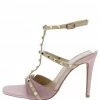 Legend What's New Lacey28 Pink Crocodile Studded Open Toe Gladiator Heel