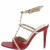 Legend Lacey28 Red Crocodile Studded Open Toe Gladiator Heel What's New