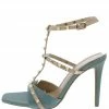 Legend What's New Lacey28 Teal Crocodile Studded Open Toe Gladiator Heel