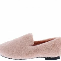 Mata Laid Back Mauve Faux Fur Loafer Flat