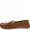 In Touch Shoes Nancy283 Tan Toggle Tie Top Stitch Boat Shoe Flat