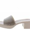 Elegant Larkk9 Nude Embellished Open Toe Slide On Chunky Heel What's New