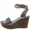 WESTWOOD Lulu01 Pewter Open Toe Slingback Ankle Strap Wedge What's New