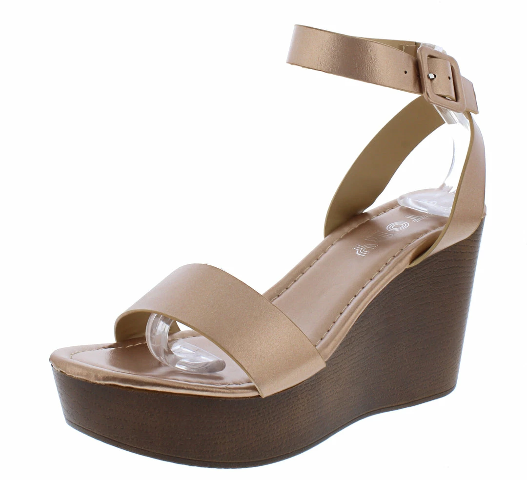 WESTWOOD What's New Lulu01 Rose Gold Open Toe Slingback Ankle Strap Wedge 4 WESTWOOD What's New Lulu01 Rose Gold Open Toe Slingback Ankle Strap Wedge