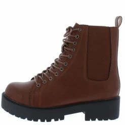 In Touch Gloria204 Cognac Round Toe Lace Up Hiking Boot Boots