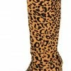 QUPID Boots Malone10 Camel Black Knee High Block Heel Boot
