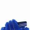 CAPE ROBBIN Little Princess Marguax Blue Rhinestone Faux Fur Slingback Kids Sandal