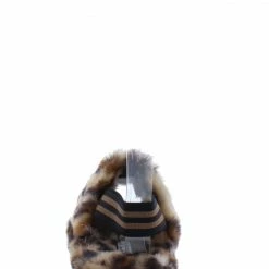 CAPE ROBBIN Marguax Leopard Rhinestone Faux Fur Slingback Kids Sandal