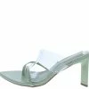 Shoe Republica Marylin Lime Cross Strap Open Toe Slide On Block Heel
