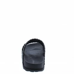 JP What's New Media04 Black Woven Cross Strap Flat Slide Sandal